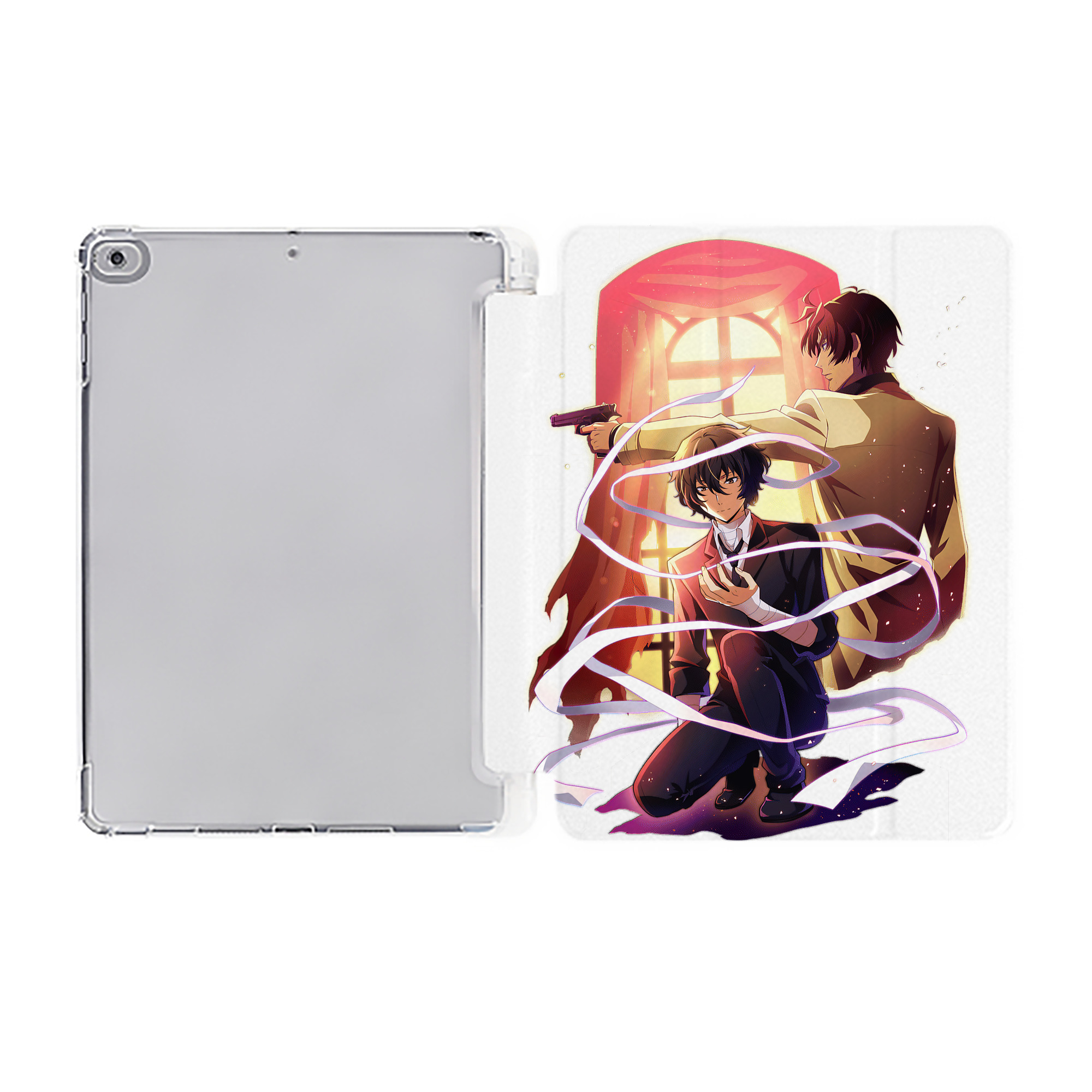 （画像用） 文豪ストレイドッグス Bungo Stray Dogs IPad ケース ペン収納付き 三つ折りスタンド PUレザー×シリコン 対応機種9.5/10.5/10.9インチ